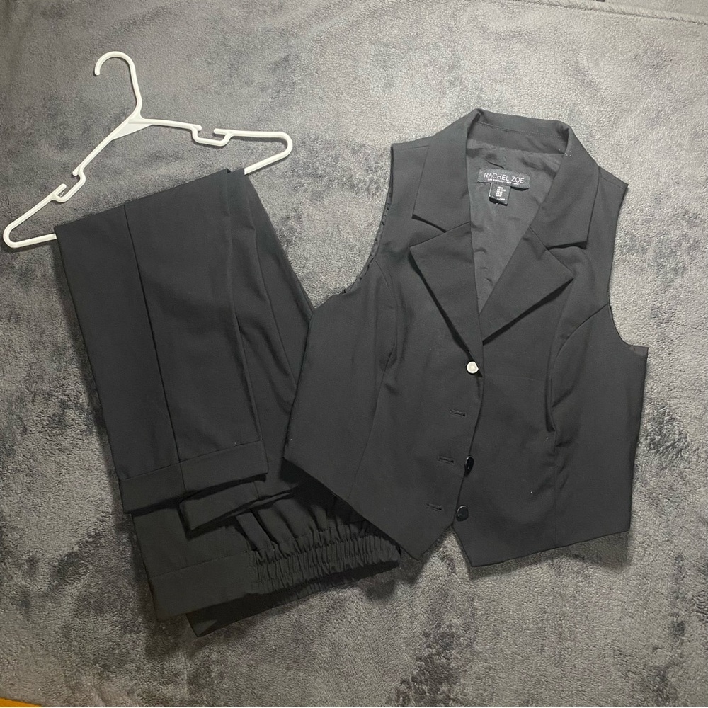 Rachel Zoe Black Vest and Pants Set